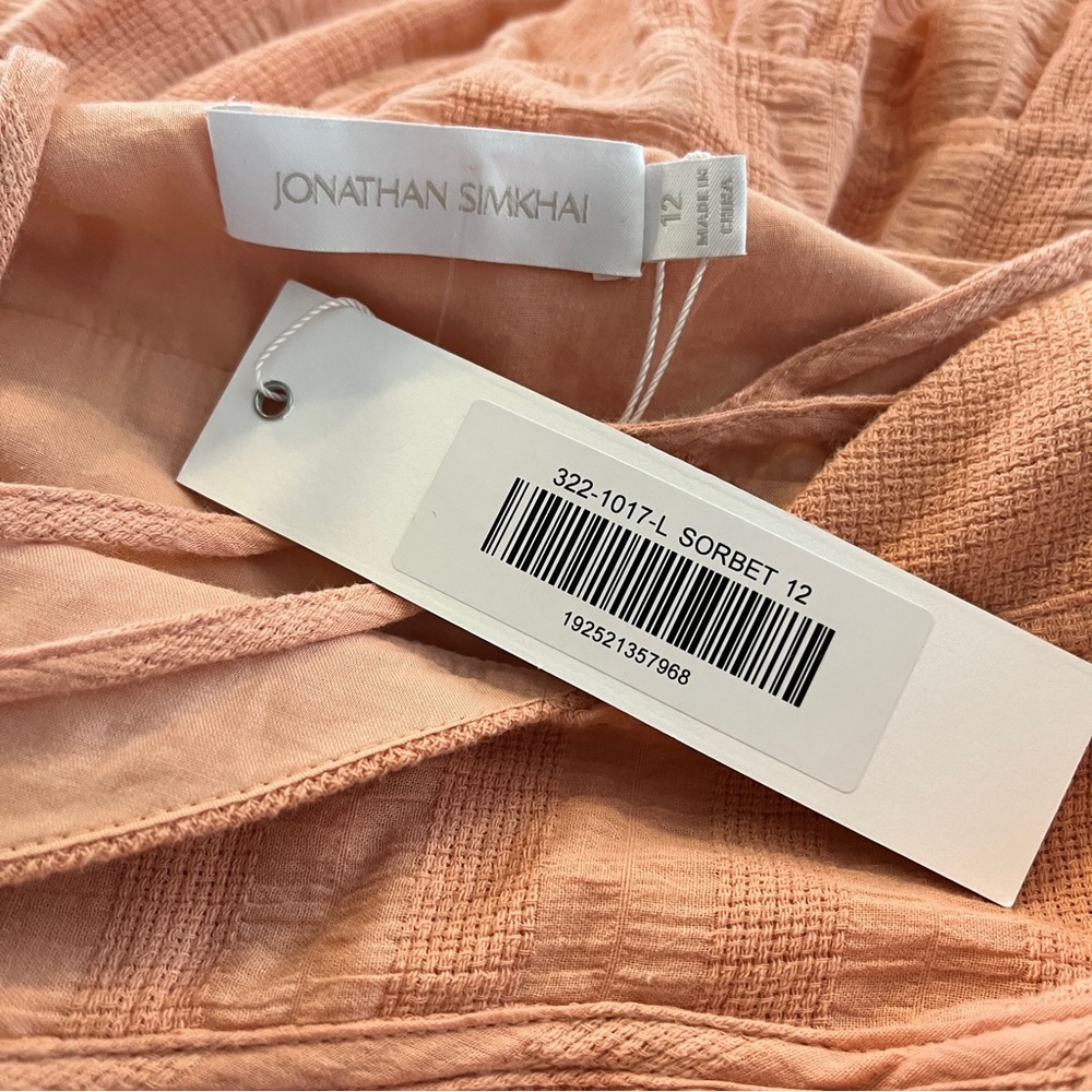 NWT Jonathan Simkhai Wilder Maxi Dress In Peach - Sorbet Size 12 - Picture 3 of 4